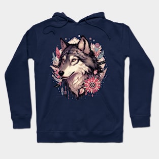 Magnificent Wolf Illustration Hoodie